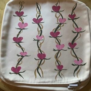 Floral Heart Design Cushion Cover